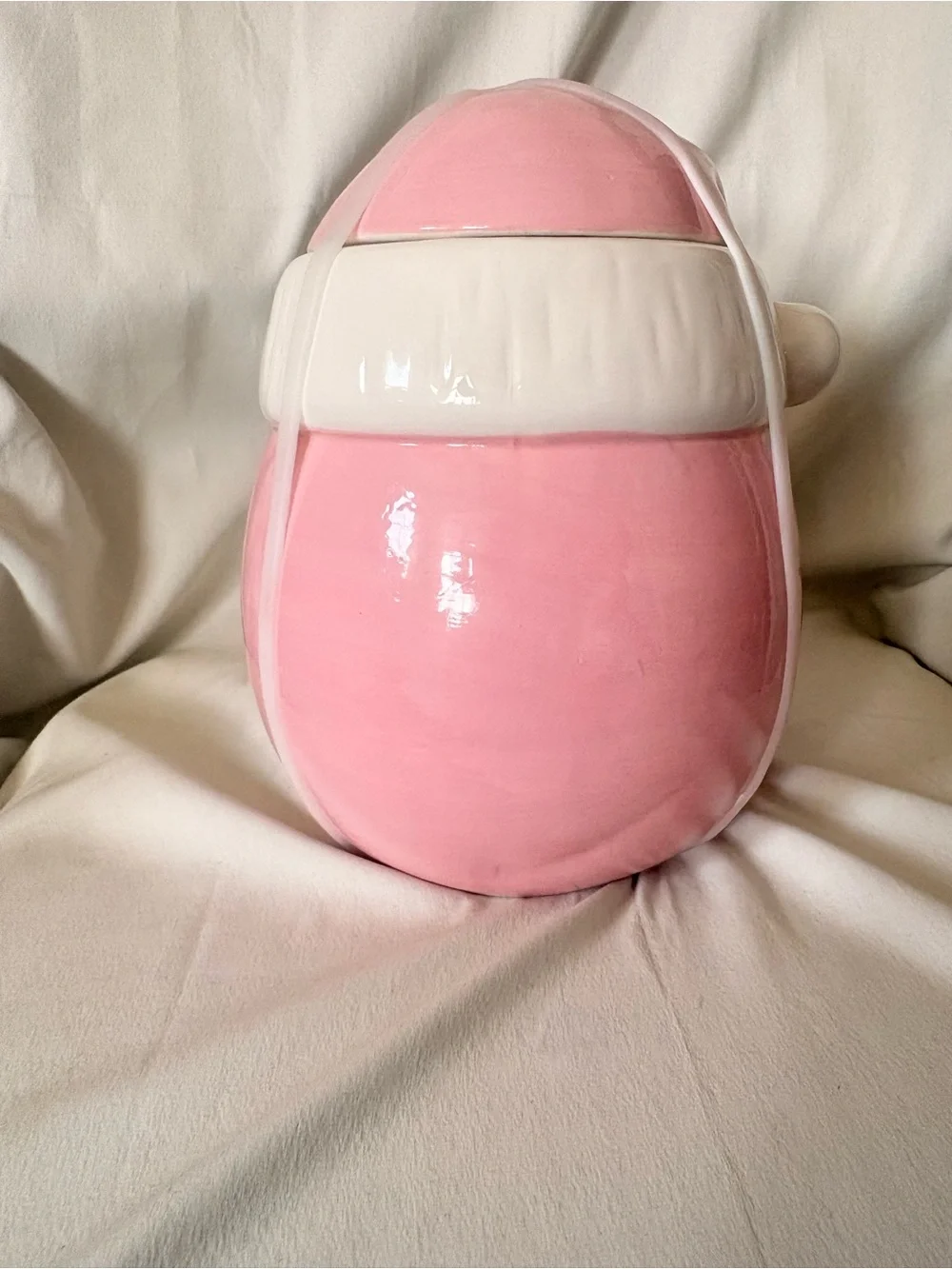 Pink Santa Ceramic Cookie Jar - Home Holiday